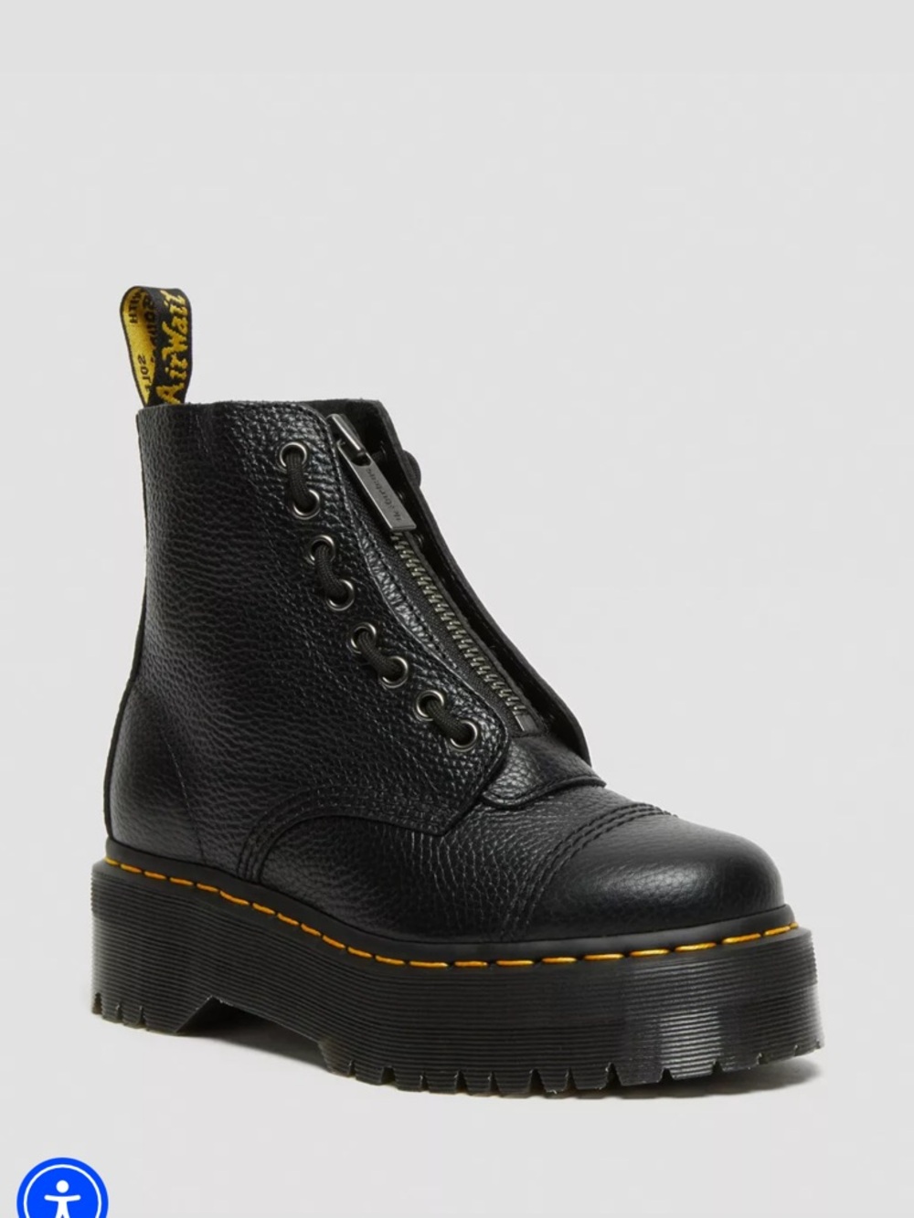 Dr. Martens Sinclair Platform Boots - Black Milled Nappa Size 12 - Picture 7 of 7